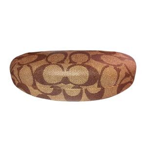 Coach Classic C Design Brown Clamshell Eyeglass Case